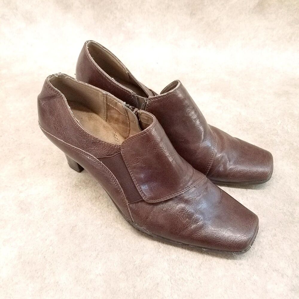 Aerosoles Womens Cingle Size 8 B Brown Slip On Heel Ankle Boot Shooties